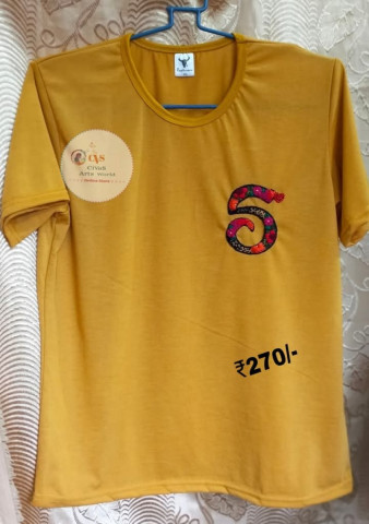 Hot Selling!!!Beautiful Cotton Embroidered T-Shirt For Women's