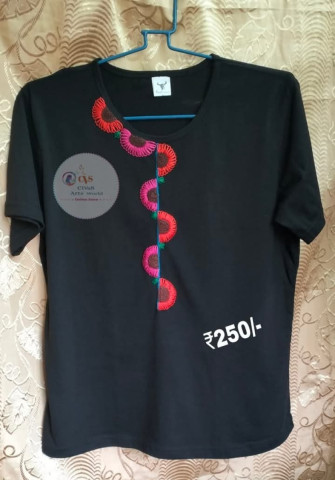 Hot Selling!!!Beautiful Cotton Embroidered T-Shirt For Women's